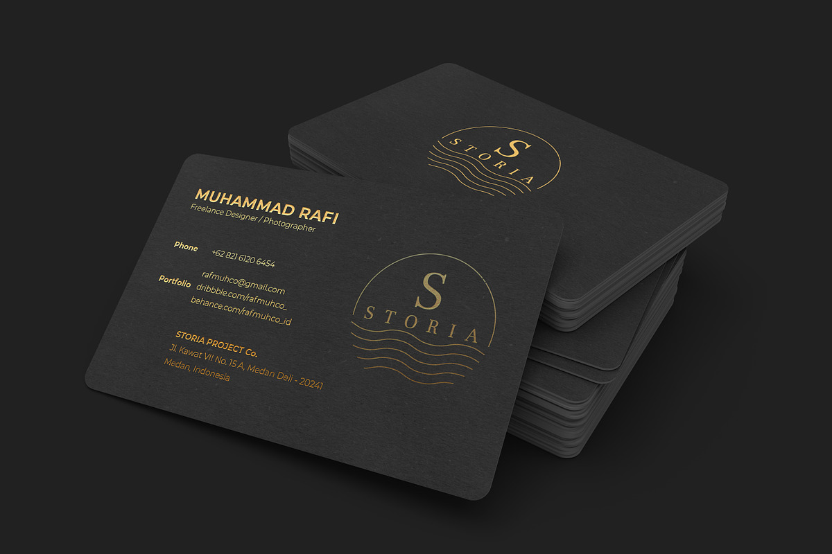 Black Gold Business Card Template, a Business Card Template by Emilly Studio (Photo 3 of 4)