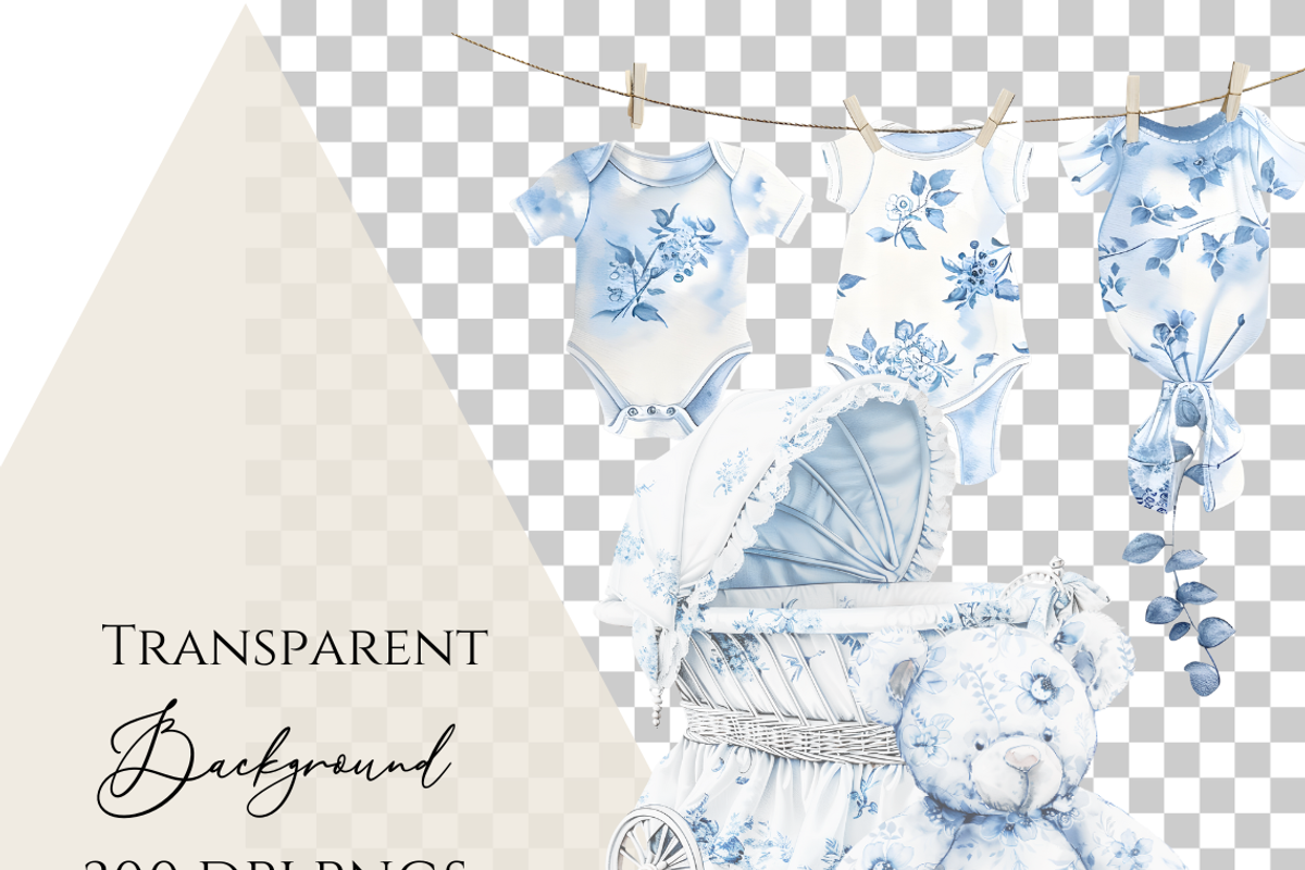 Toile de jouy baby shower clipart, a Decorative Illustration by Invite to Clipart (Photo 5 of 5)