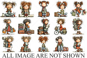 Whimsical Traveler Girl Clipart PNG, a Seasonal Illustration by Canvas Craft (Thumbnail 4 of 10)