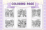 Elves Life Coloring Book, a Seasonal Illustration by HueNestify (Thumbnail 2 of 4)
