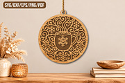 Christmas Candle Ornament Laser Cut, a Seasonal Illustration by CraftArtStudio (Thumbnail 1 of 3)