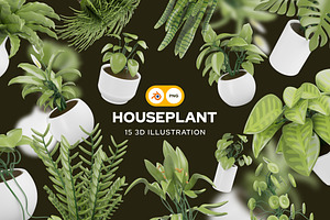 House Plant 3D Illustration Pack