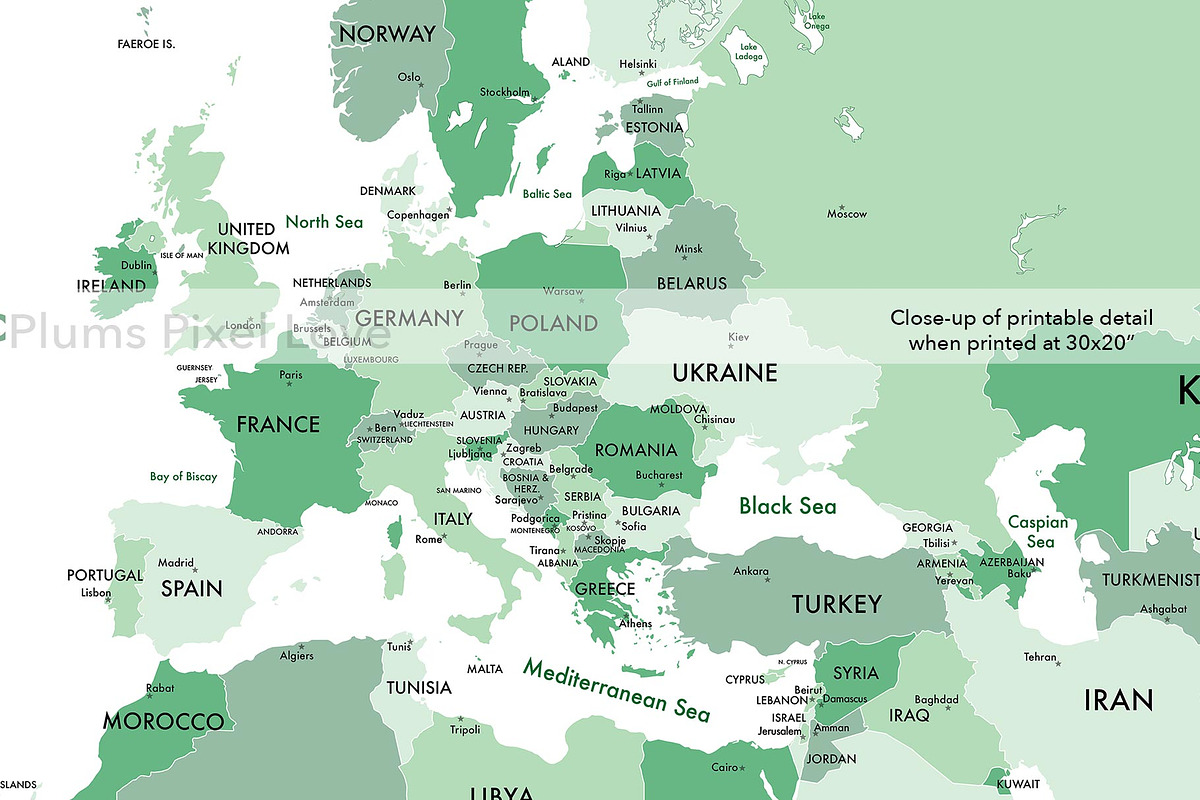 Detailed World Map 60x40 max - jpeg, an Illustration by Plums Pixel Love (Photo 10 of 12)