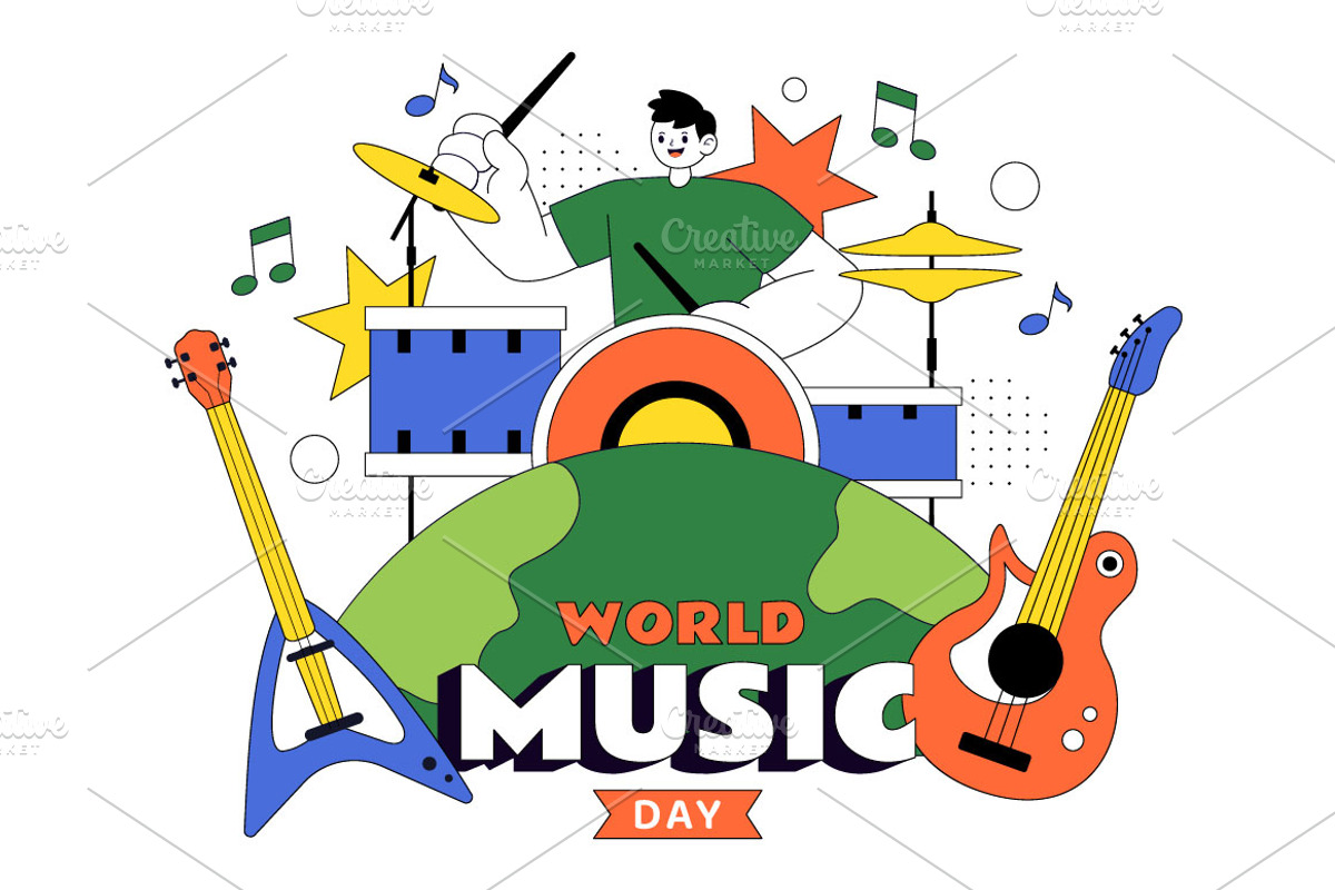 10 World Music Day Illustration, a Person Illustration by denayunebgt (Photo 4 of 4)