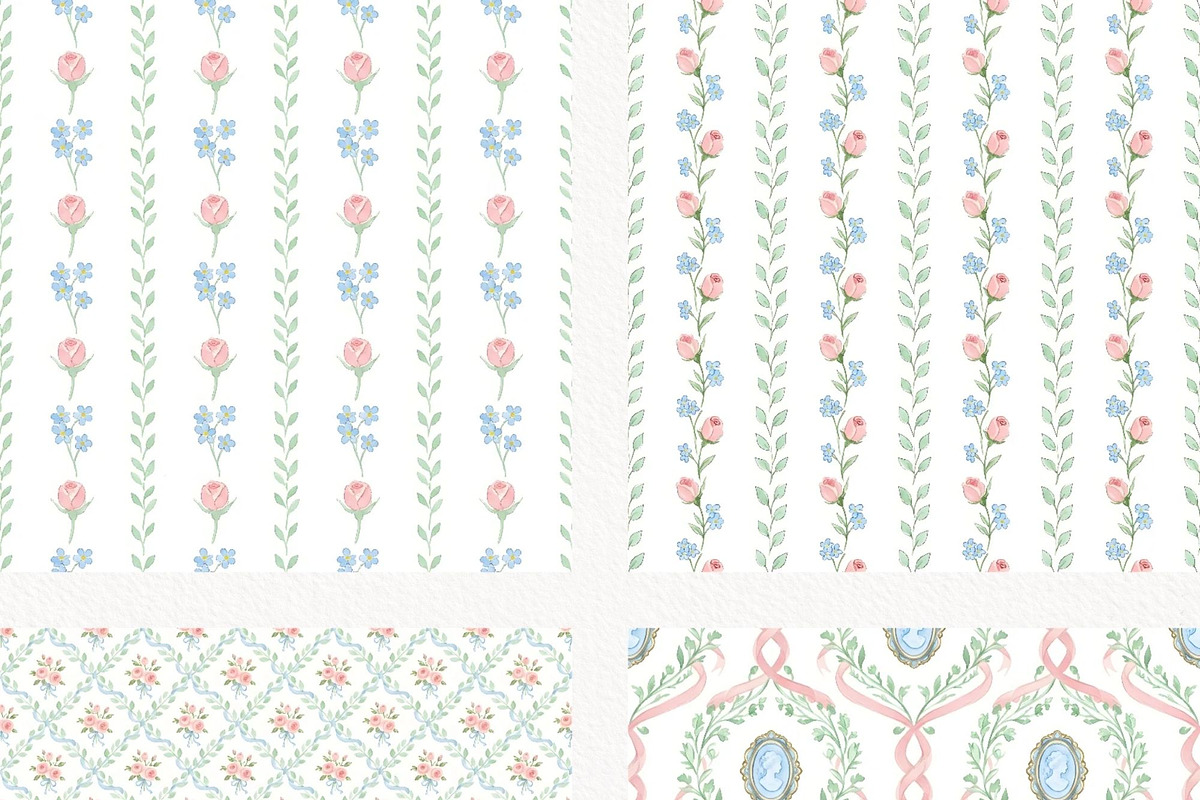 Grandmillennial Seamless Pattern, a Pattern Graphic by Invite to Clipart (Photo 11 of 12)