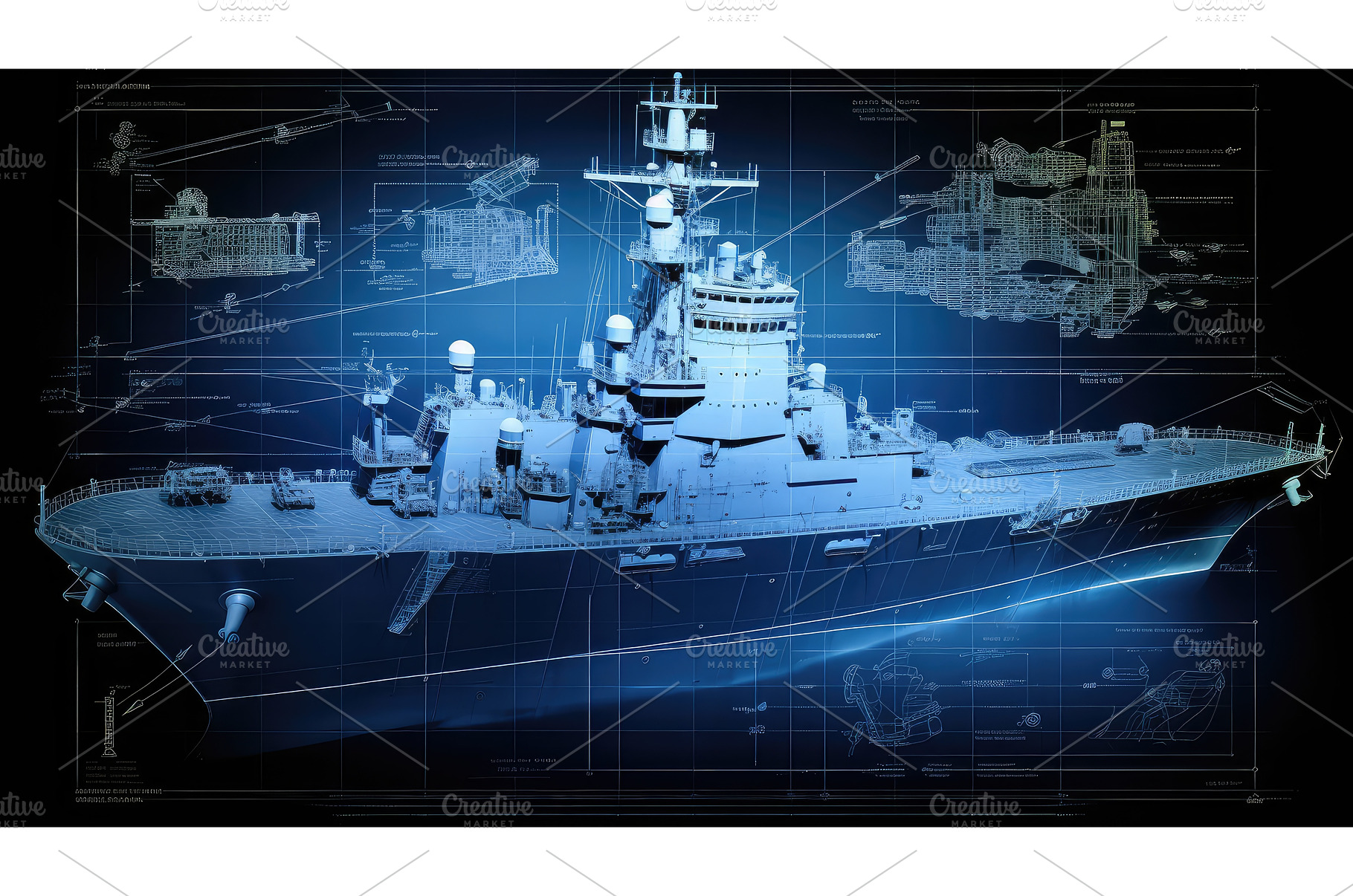 architecture navy ship blueprint ai, an Industrial Photo by pikepicture
