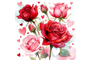 Whimsical Roses Valentine clipart, a Seasonal Illustration by Creative design (Thumbnail 7 of 7)
