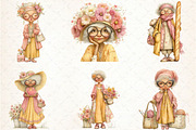 Watercolor Funny Old Lady Clipart, a Seasonal Illustration by Rose Art (Thumbnail 2 of 5)