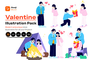Valentine Illustration Pack, an Illustration by orenjidesign