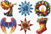Watercolor Christmas Stained Glass, an Illustration by Canvas Craft (Thumbnail 3 of 6)