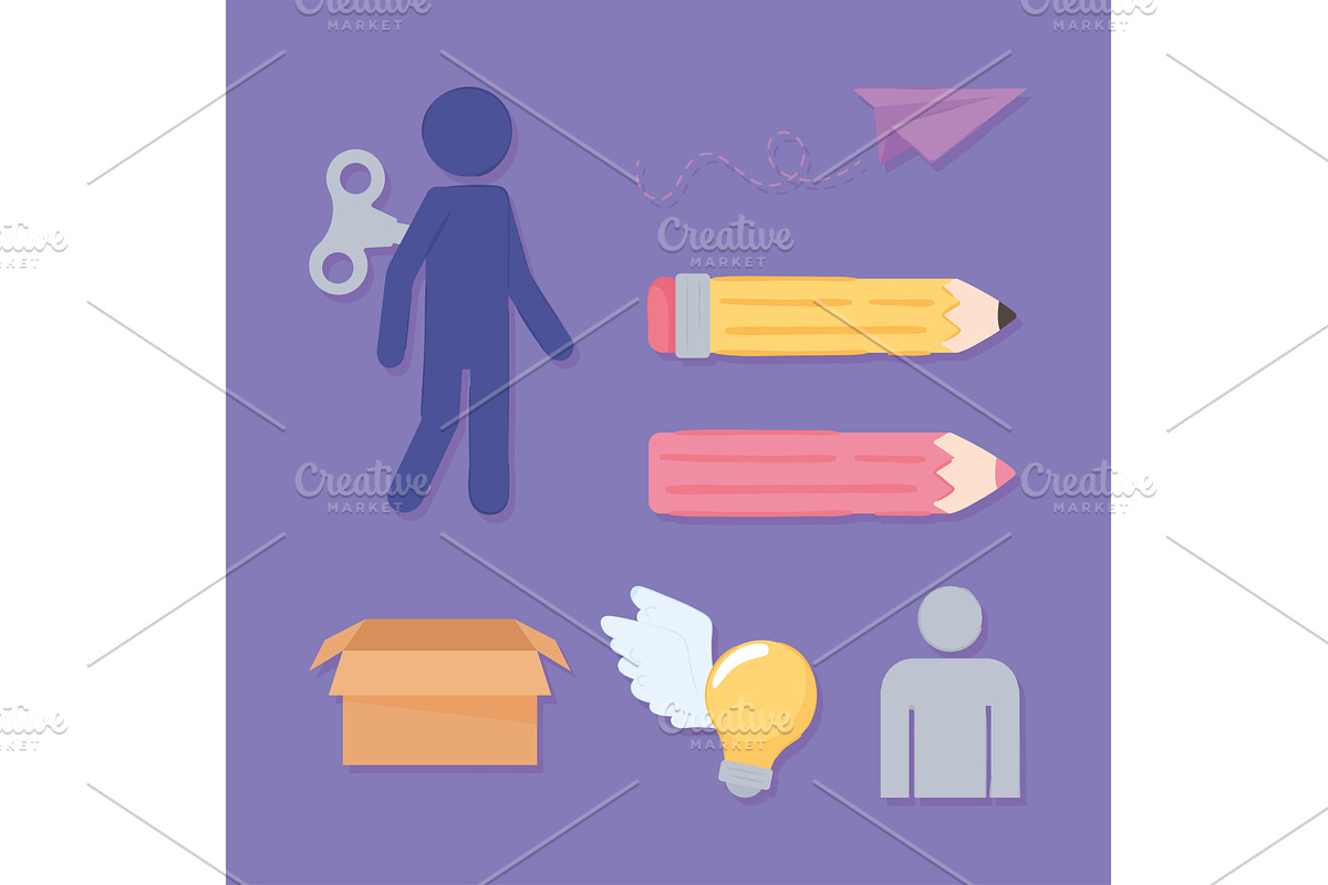 icon set unique, an Object Illustration by studiogstock
