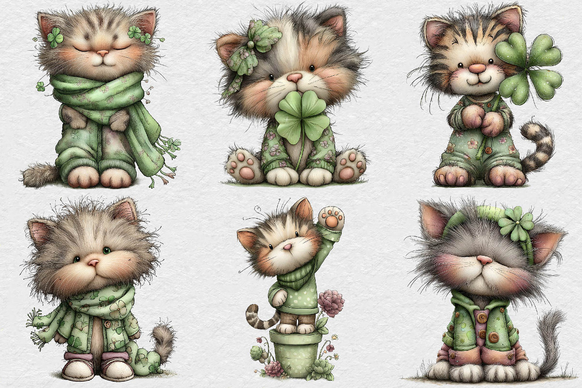 Whimsical St Patrick’s Day Cat PNG, an Illustration by DreamCafeArt (Photo 6 of 7)