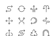 Set line icons of arrows, an Outline Icon by motorama (Thumbnail 1 of 2)