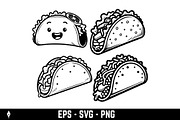 Icon of a classic taco, a Food Illustration by Vectorhight (Thumbnail 2 of 3)