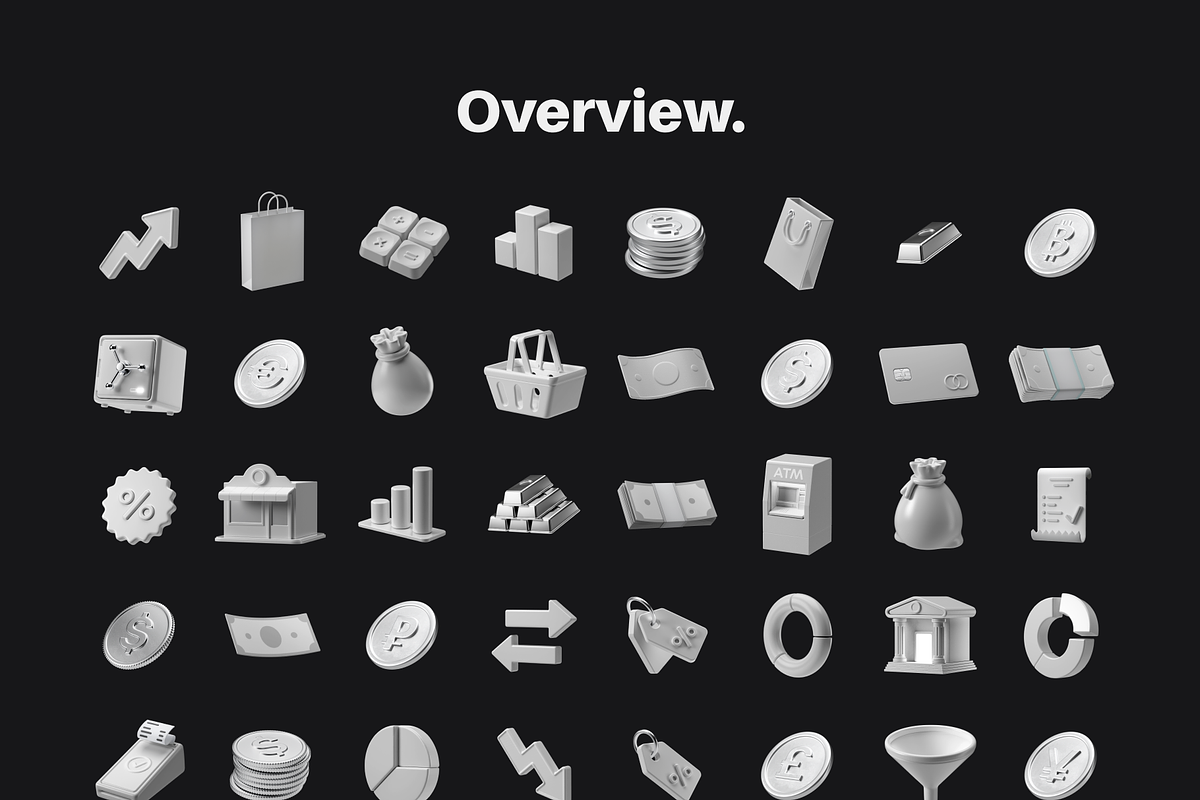 3D Icons / Finance (Cinema4D + OBJ), a 3D by ARKI (Photo 6 of 6)