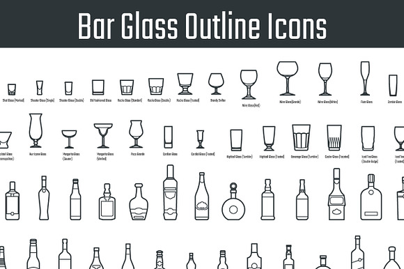 Bar Glass Icons