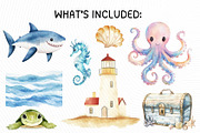 Cute Sea Life Clipart, an Illustration by PassionPNGcreation (Thumbnail 10 of 13)
