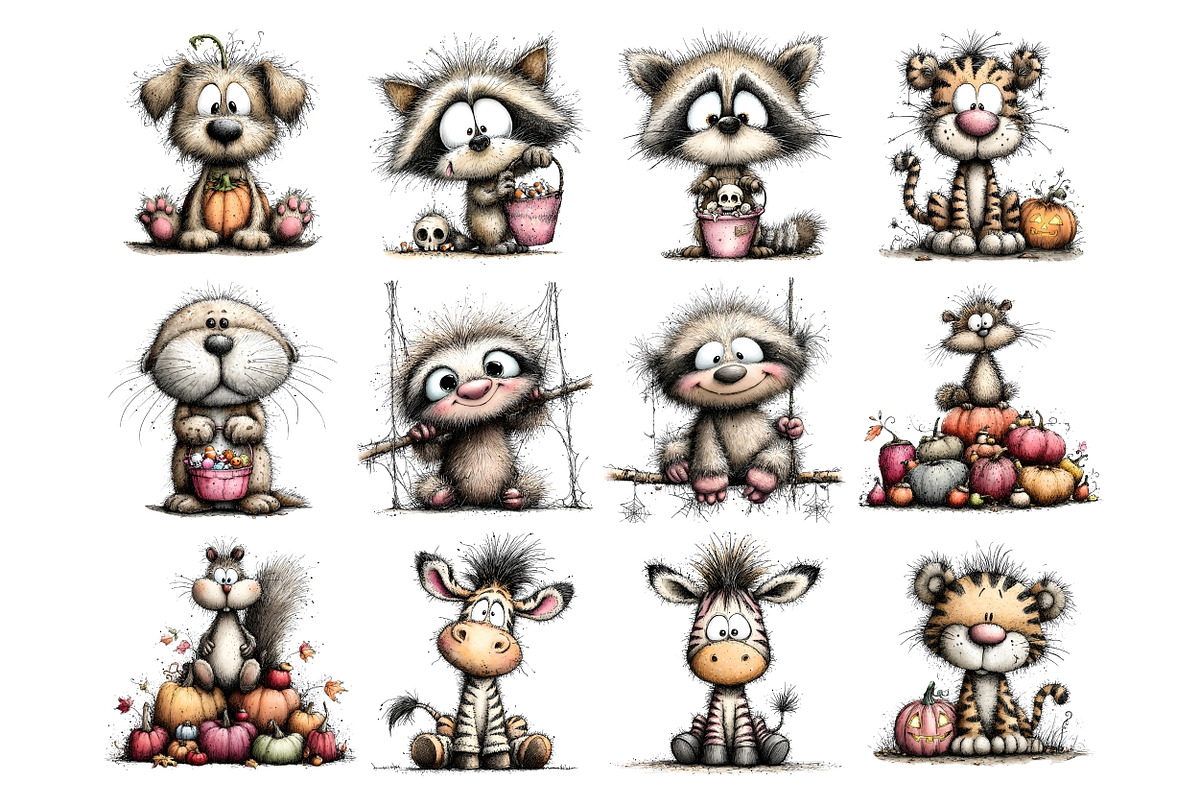 Halloween Animals PNG Clipart Bundle, a Seasonal Illustration by Nicolle's Colorful Art (Photo 5 of 5)