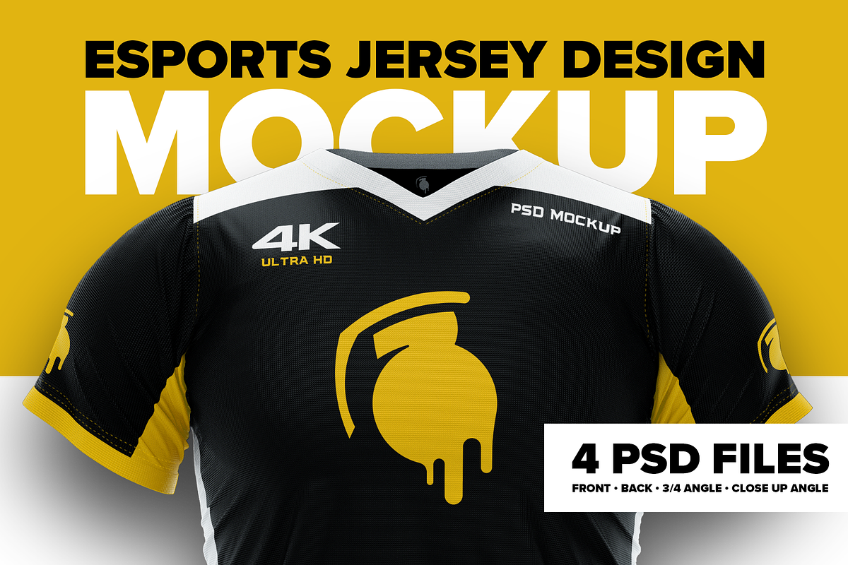 4K Esports Jersey Design Mockup, a Shirt Mockup by Creative Grenade (Photo 1 of 5)