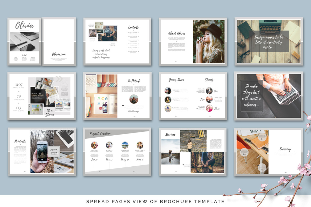 Olivia Multipurpose Pack + BONUS, a Brochure Template by Typography Prime (Photo 8 of 14)