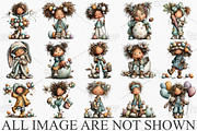 Whimsical Easter Girls Clipart PNG, an Illustration by Canvas Craft (Thumbnail 3 of 7)