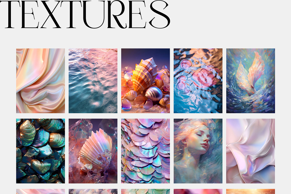 Mermaidcore iridescence textures, a Background Graphic by SunnyAfternoons (Photo 3 of 6)