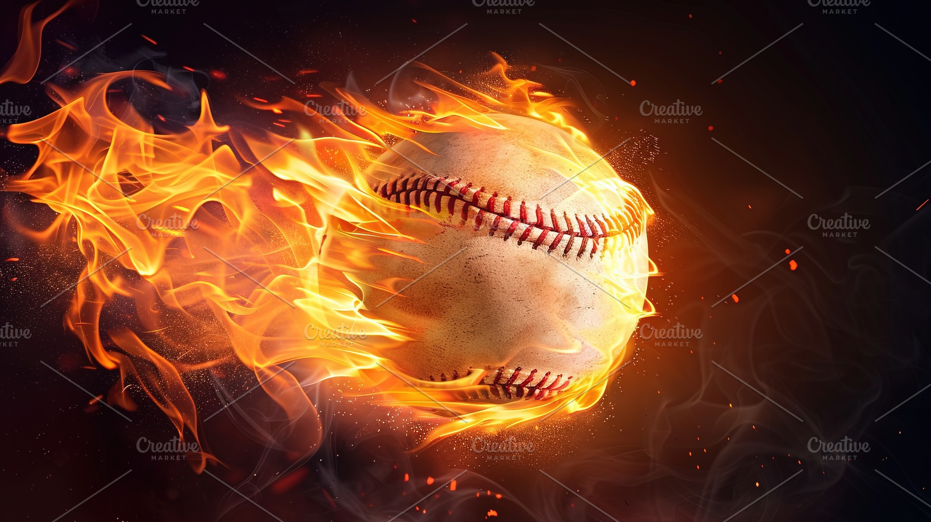 Fiery Baseball in Motion, a Sports & Recreation Photo by Ales Munt
