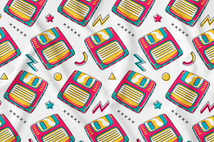 90's Vibe Floppy Disk Pattern, a Pattern Graphic by MEDZ