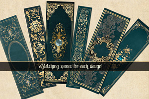 Gilded Teal Book Covers