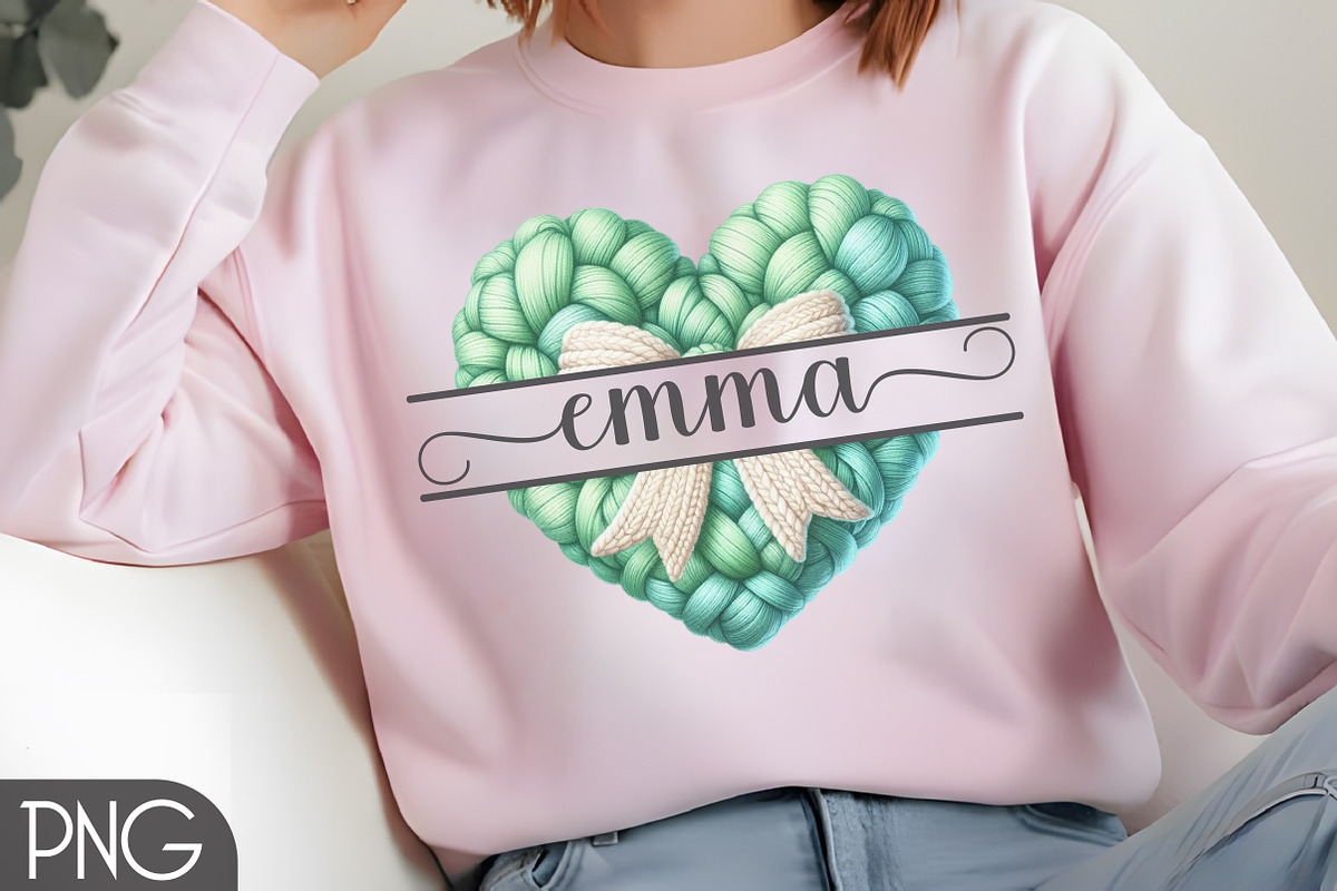 Faux Crochet Heart Split Monogram Bu, an Illustration by RobertsArt (Photo 5 of 5)
