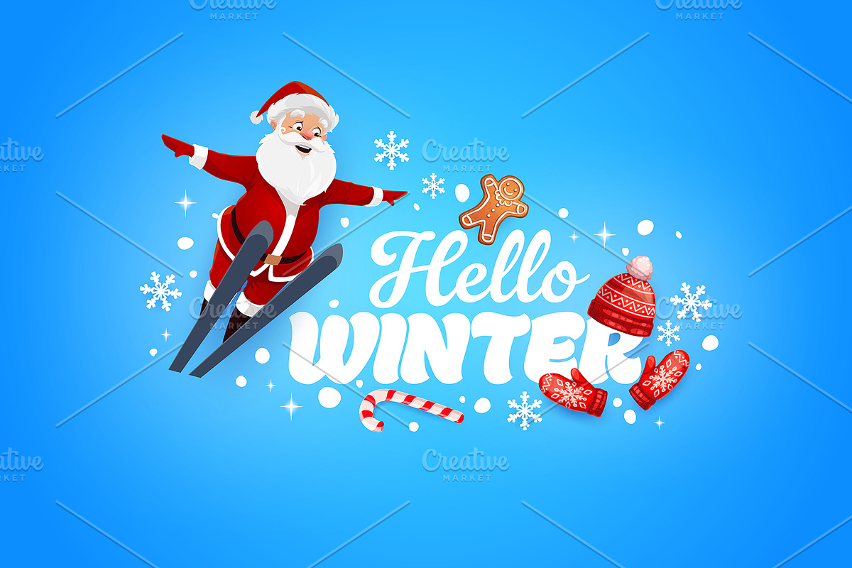 Christmas quote hello winter, an Illustration by Vector Tradition (Photo 3 of 3)