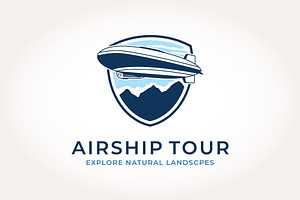 Zeppelin logo travel emblem. vintage, a Branding & Logo Template by PrastHF
