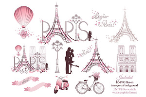 Paris Clipart, Eiffel Tower Vector