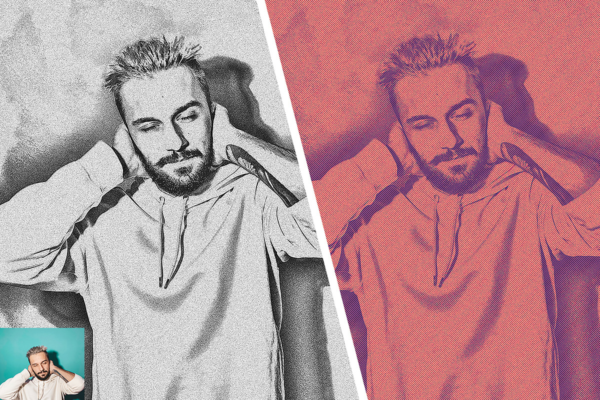 Portrait Sketch Photoshop Action, an Action Add-On by Studio Retouch (Photo 3 of 12)