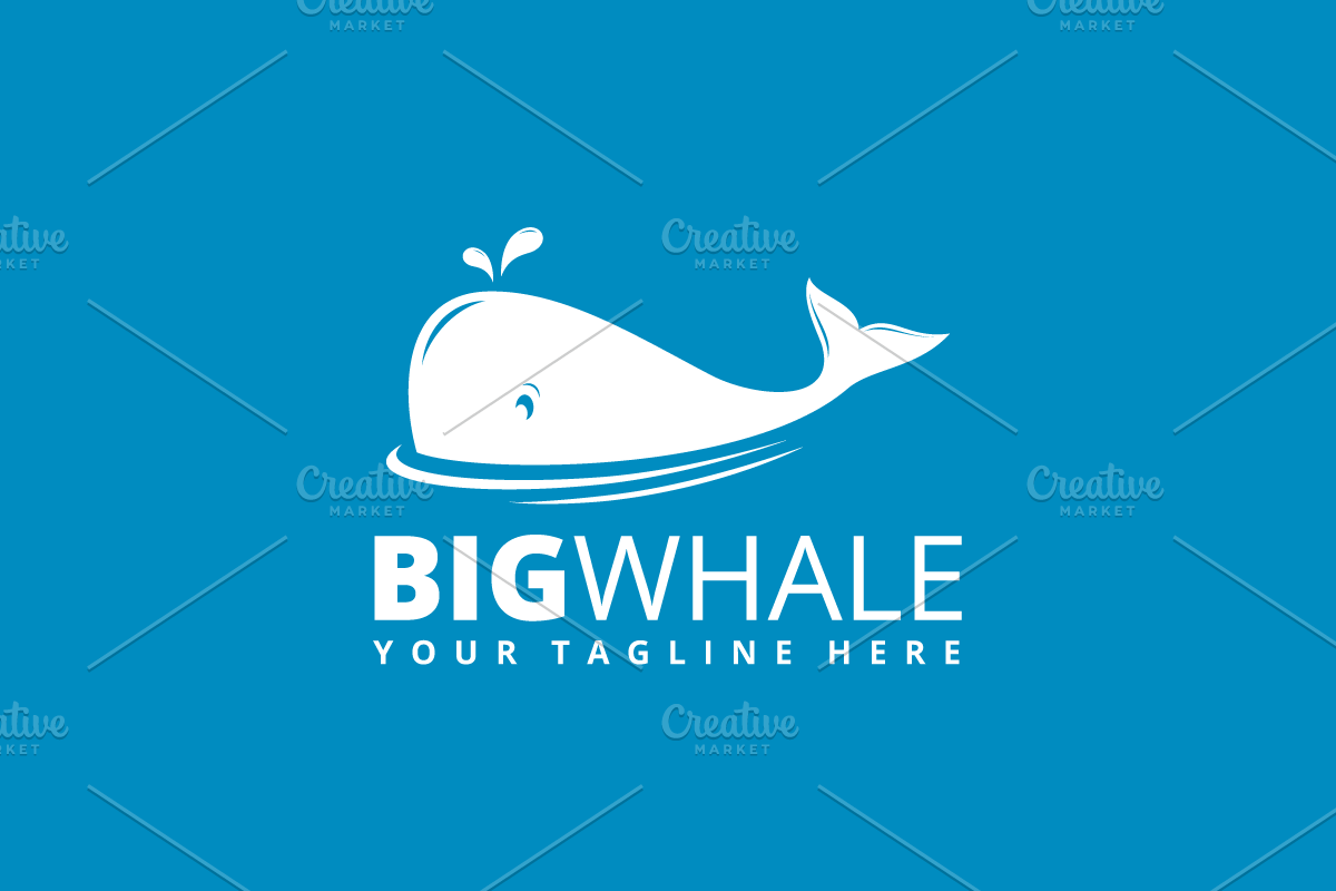 Big Whale Logo Illustration, a Branding & Logo Template by yopie (Photo 2 of 3)