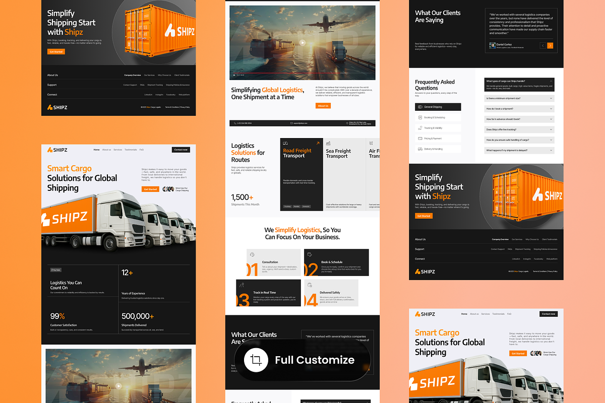 Shipz - Cargo Logistic Landing Page, a Websites & App Template by SLAB! Design (Photo 3 of 4)