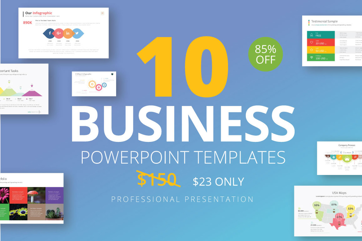 Business PowerPoint Template Bundle, a Presentation Template by Graphicslide (Photo 1 of 11)