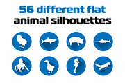 56 Animal Silhouettes Icon Set, an Icon by Vintage Font Lab (Thumbnail 1 of 4)