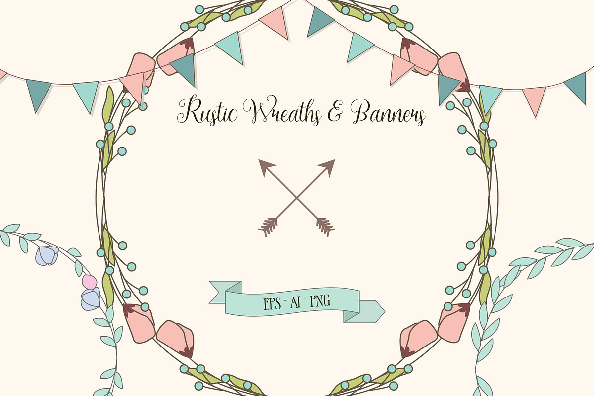 Wreath Clipart Vector, a Decorative Illustration by Digital Sugar (Photo 1 of 5)