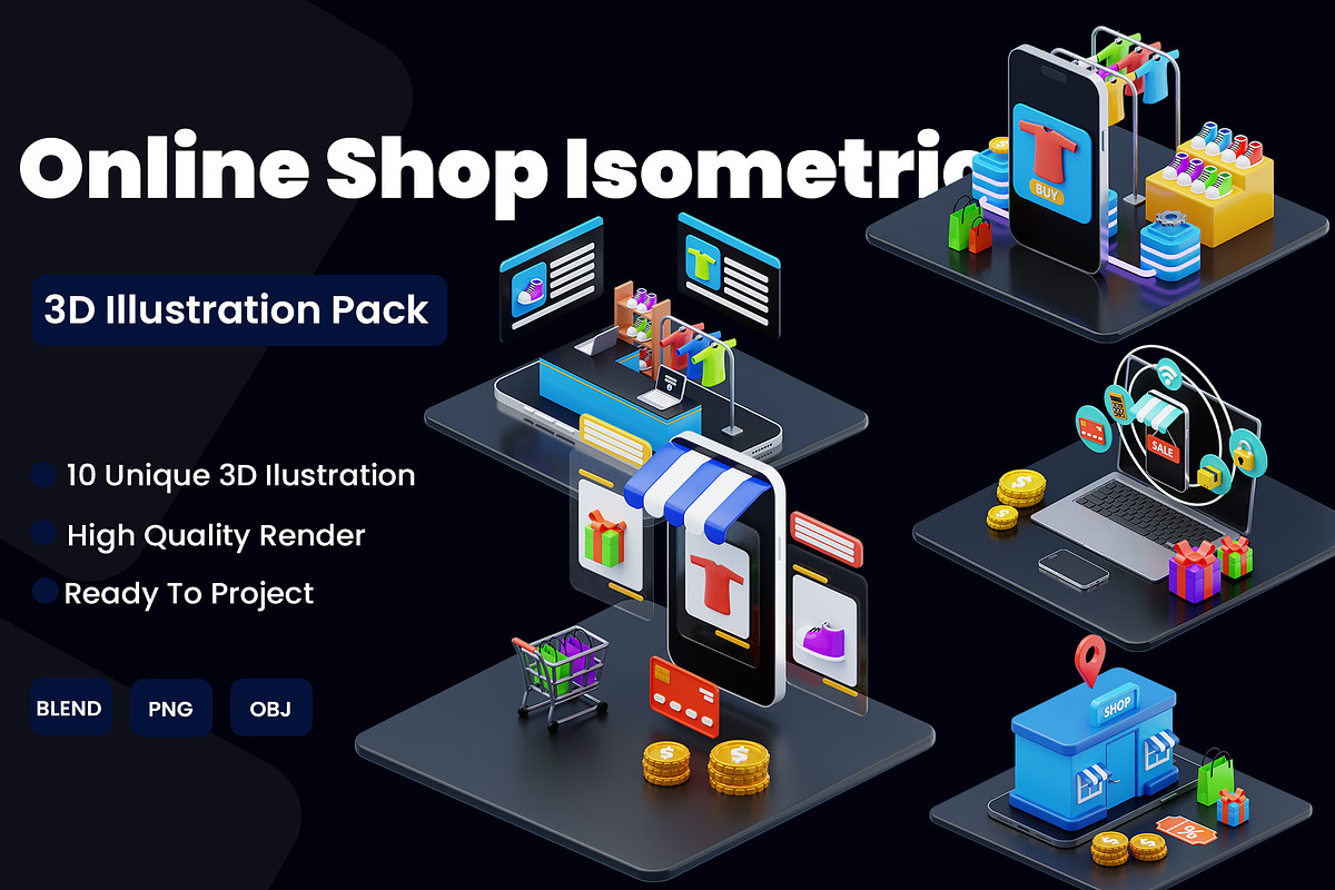 3D isometric online shop, a 3D by novia99design (Photo 1 of 6)