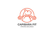 Capibara Fit Monoline Gym Logo, a Graphic by Mightyfire (Thumbnail 1 of 3)