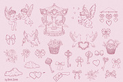 Whimsical Romance. Hand-Drawn Doodle, an Object Graphic by Designwork (Thumbnail 3 of 11)