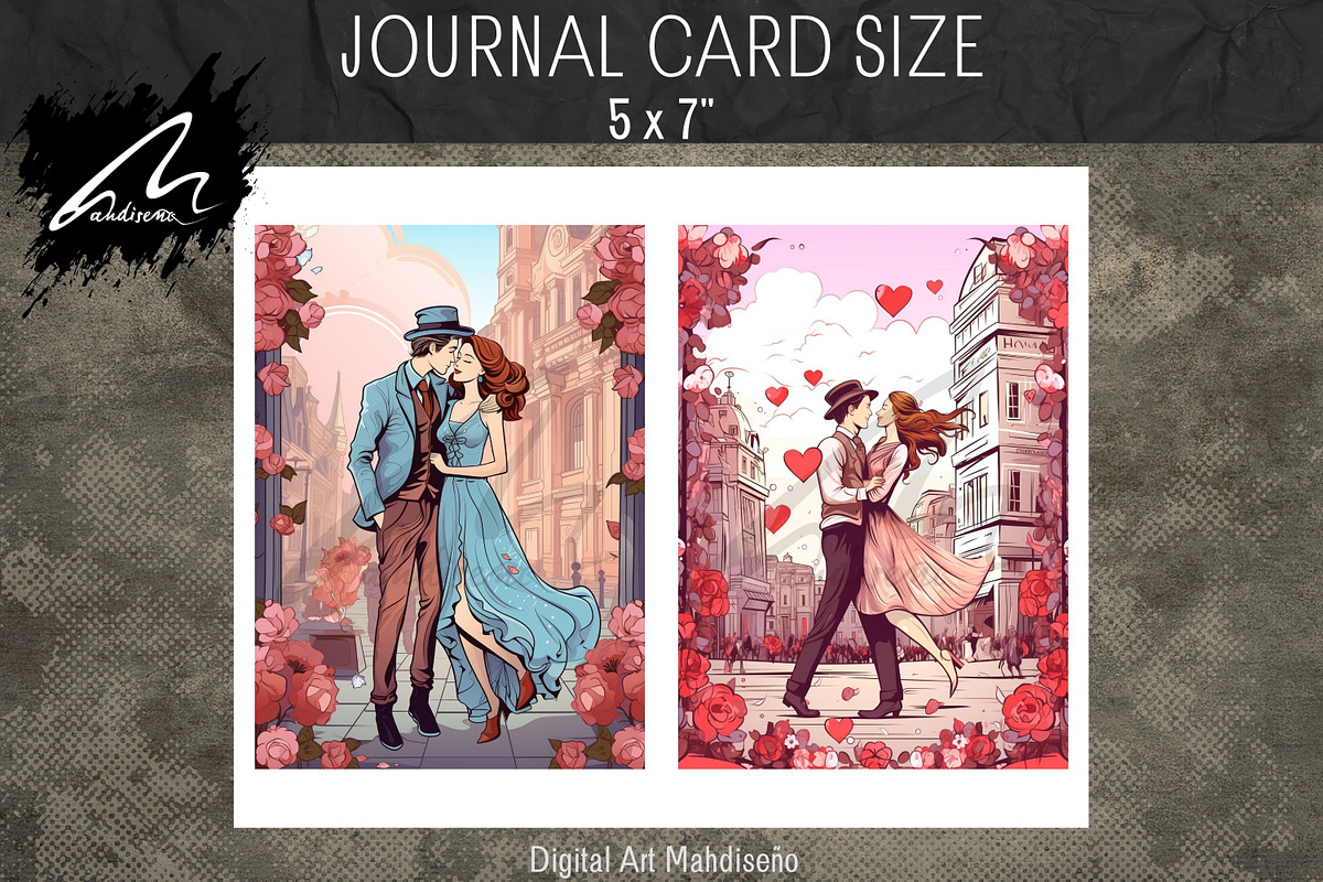 Victorian Romantic Lovers Paper Kit, a Person Illustration by Digital Art Mahdiseño (Photo 6 of 9)