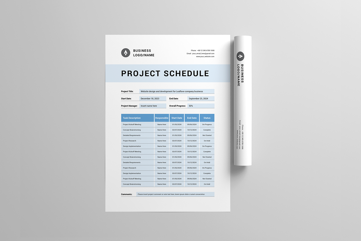 Project Schedule | MS Word & Indd, a Stationery Template by Leaflove (Photo 4 of 5)