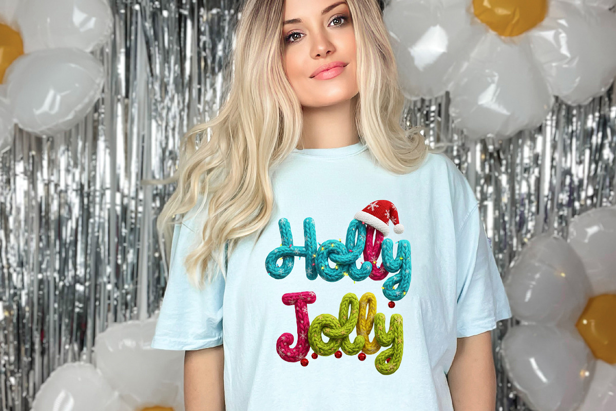Holly Jolly Png Christmas Faux Yarn, an Illustration by designcity5 (Photo 3 of 8)