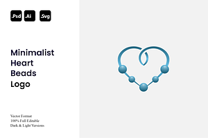 Minimalist Heart Beads Logo, a Branding & Logo Template by Luxury Logos
