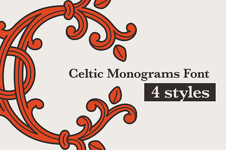 Celtic Monograms Font Family, a Blackletter Font by kaer_shop