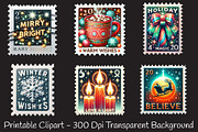 Christmas Greetings Stamp Collection, an Illustration by RobertsArt (Thumbnail 4 of 5)