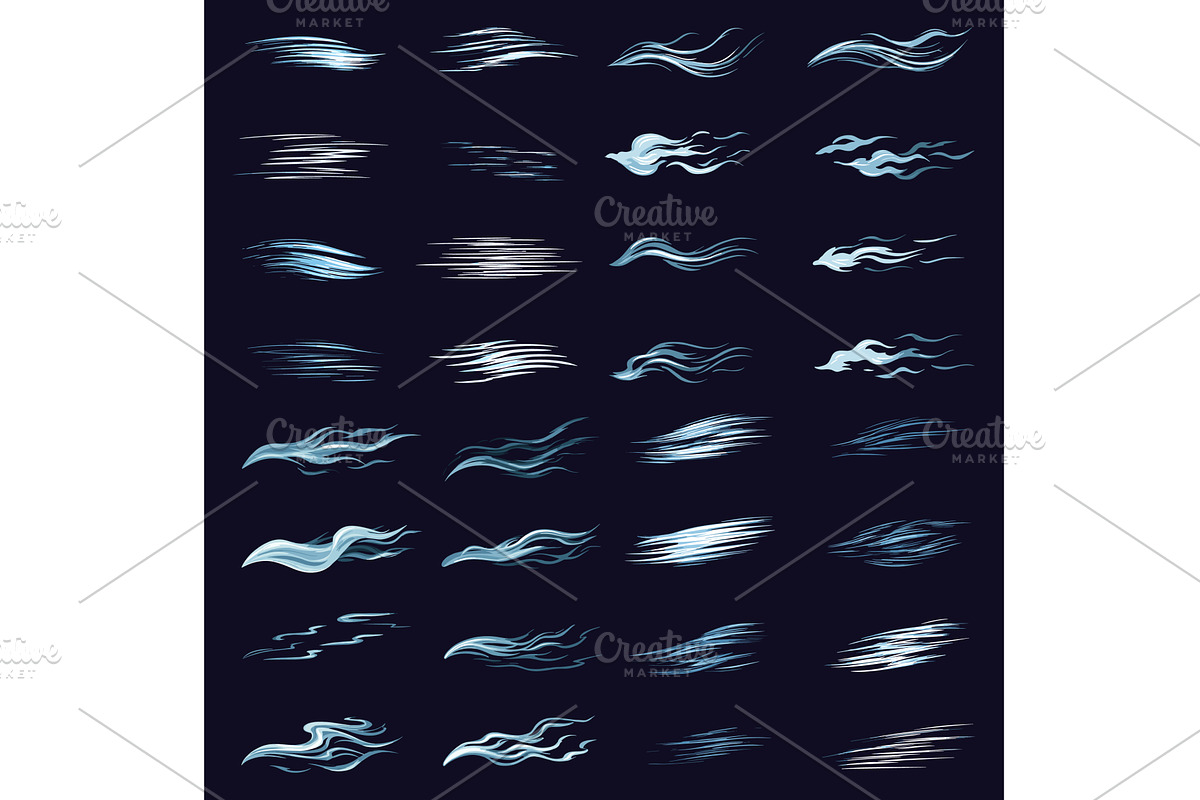 Cartoon wind effect. Windy magic, an Illustration by Stock-Smart-Start