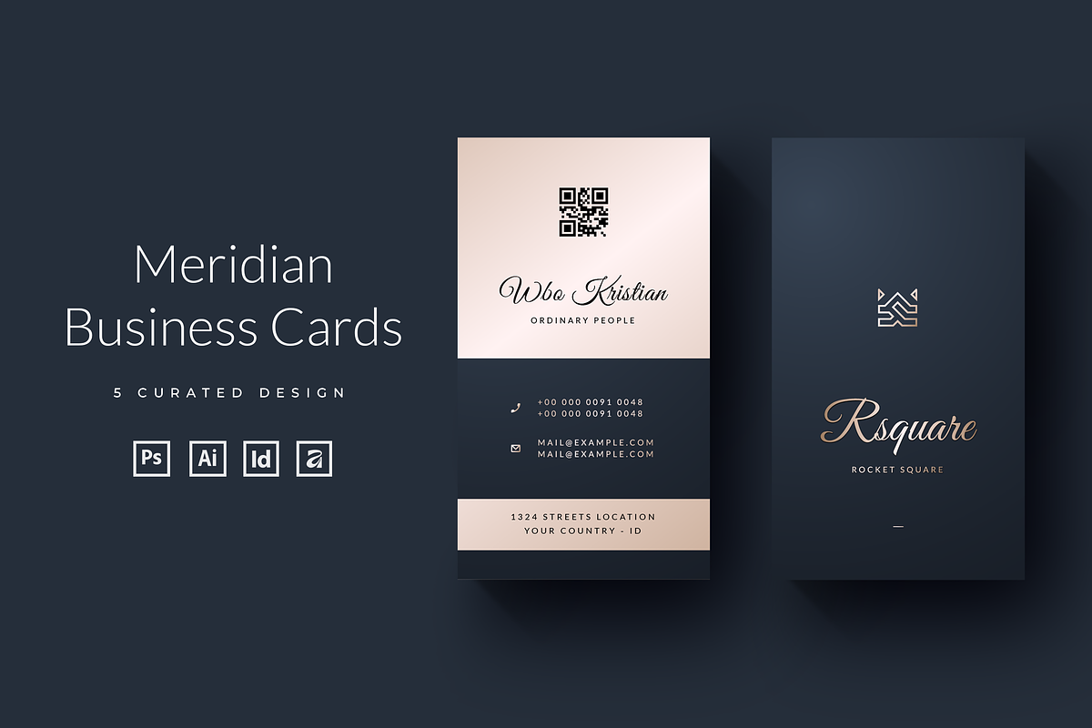 Meridian Business Card - 5 Bundles, a Business Card Template by Ctrl space studio (Photo 1 of 9)